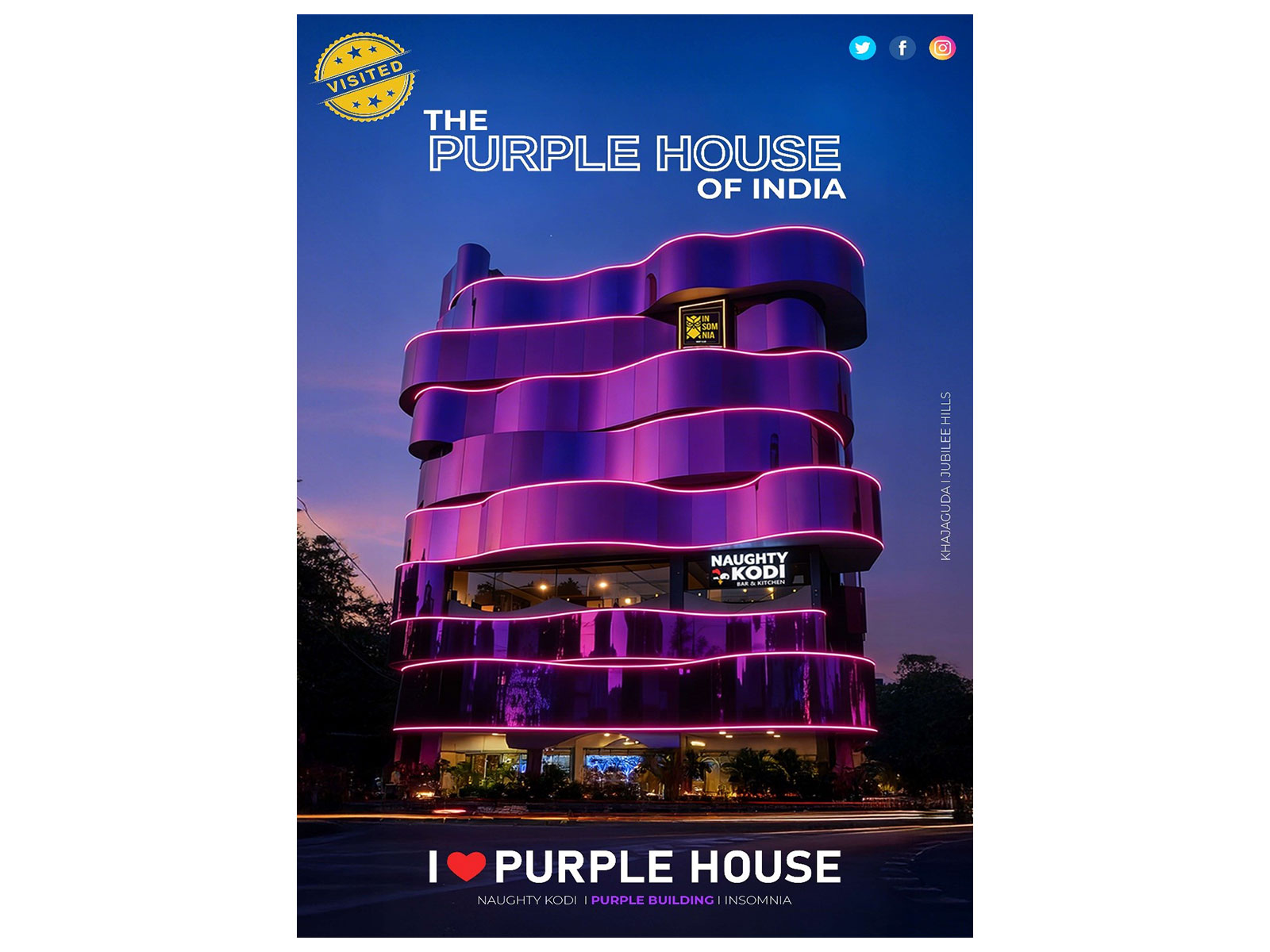 Hyderabad Gets a New Architectural Landmark as Purple Metallic Structure Opens in Khajaguda