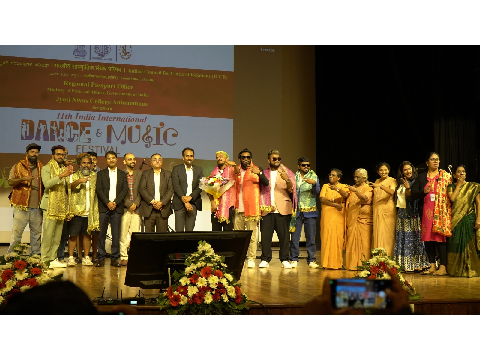 Dignitaries felicitate Maldives' 2OFUS Fusion Band at Indian Council for Cultural Relations (South Zone) in Bengaluru.  