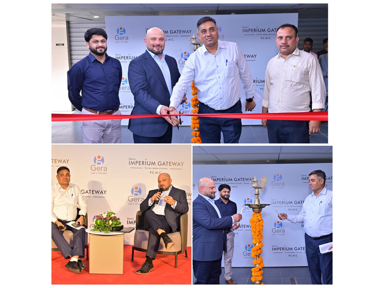 Gulzar Malhotra, CEO, Gera Developments and Manoj Dandare, AGM, Maharashtra Metro Rail Corporation Limited, at the metro access inauguration at Gera's Imperium Gateway, PCMC
