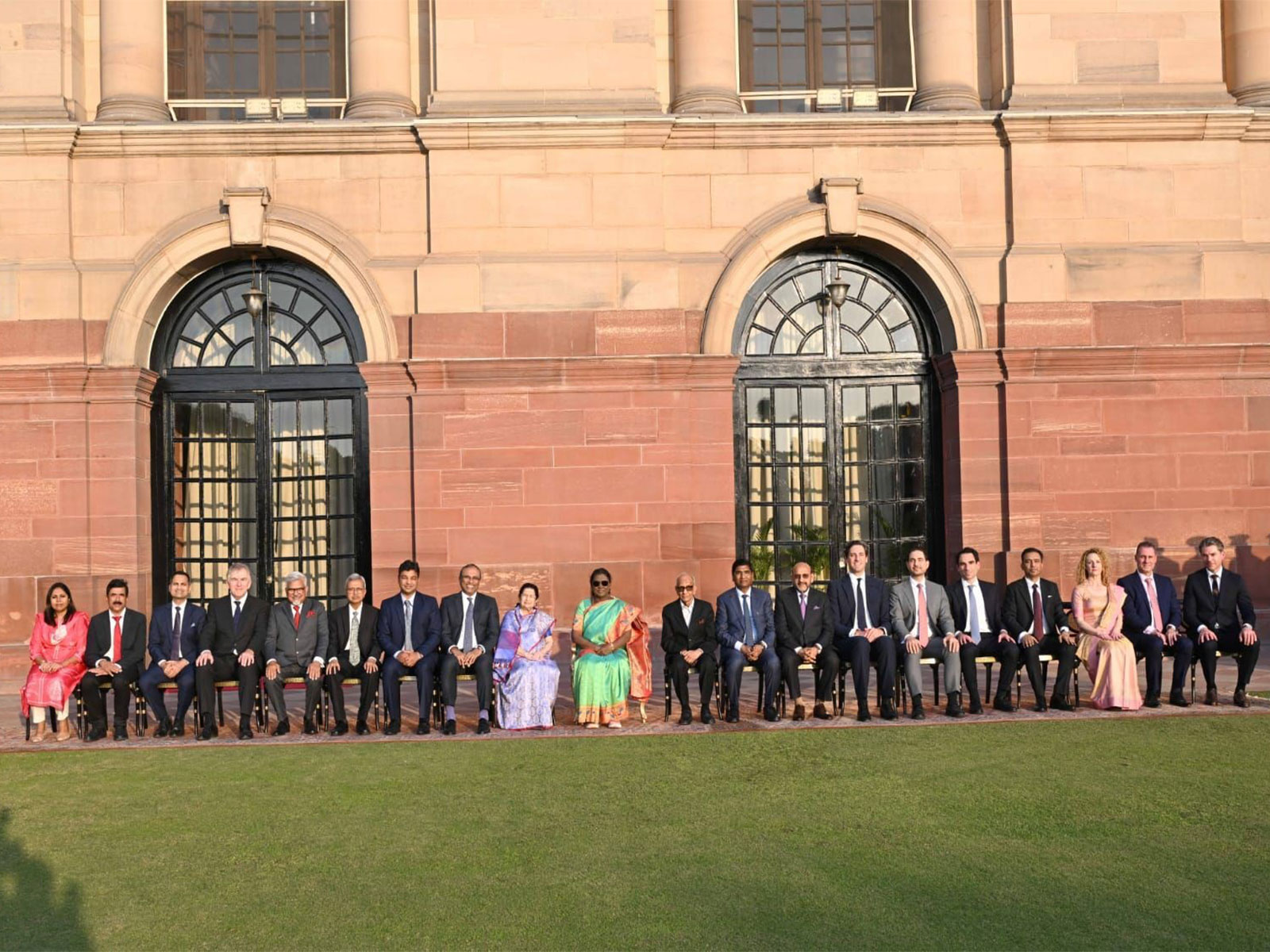 A high-level delegation of industry leaders from India, the United Kingdom, and Europe met the Hon'ble President of India, Droupadi Murmu, at Rashtrapati Bhavan