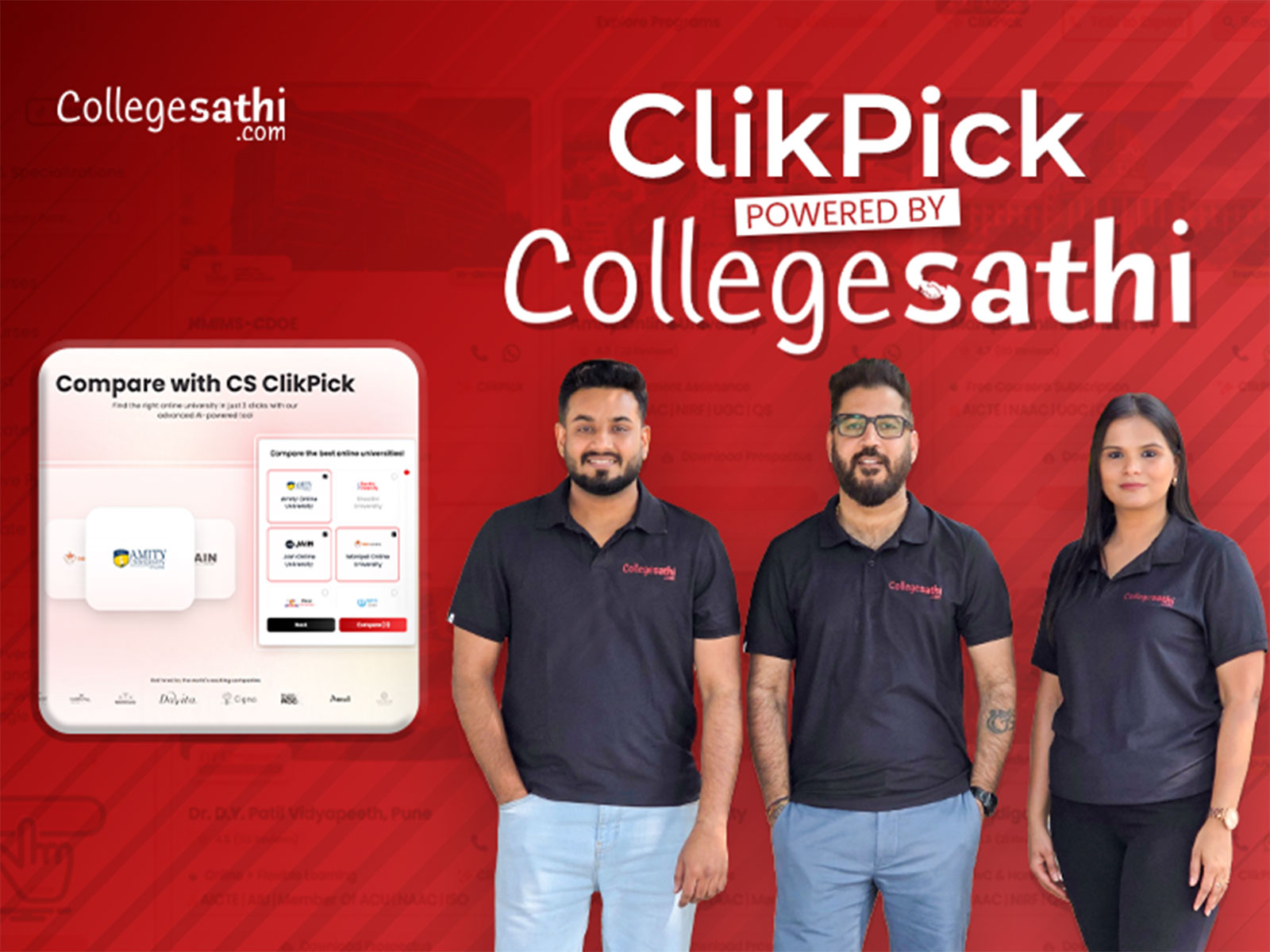 With the ClikPick feature, CollegeSathi simplifies online education, university and course comparison for learners