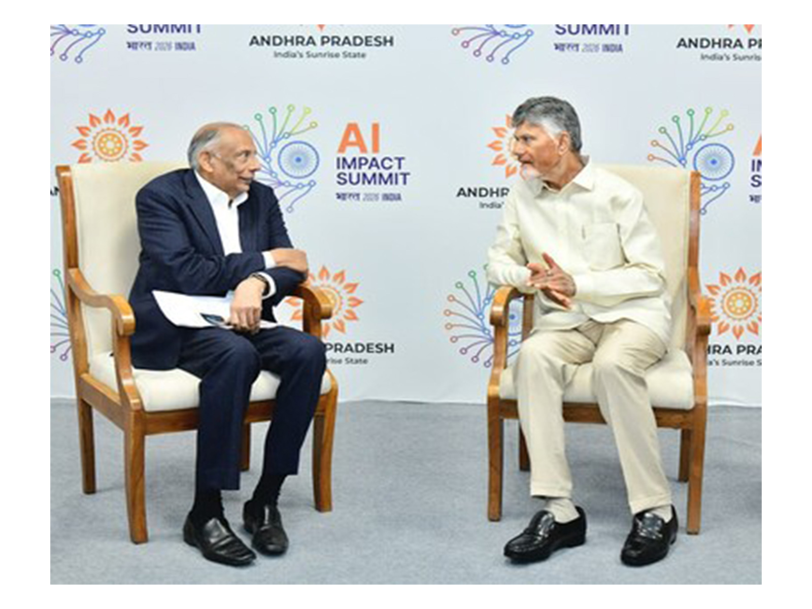 Left- Raj Vattikuti, Founder & Executive Chairman, Calibo; Right- N. Chandrababu Naidu, Chief Minister of Andhra Pradesh