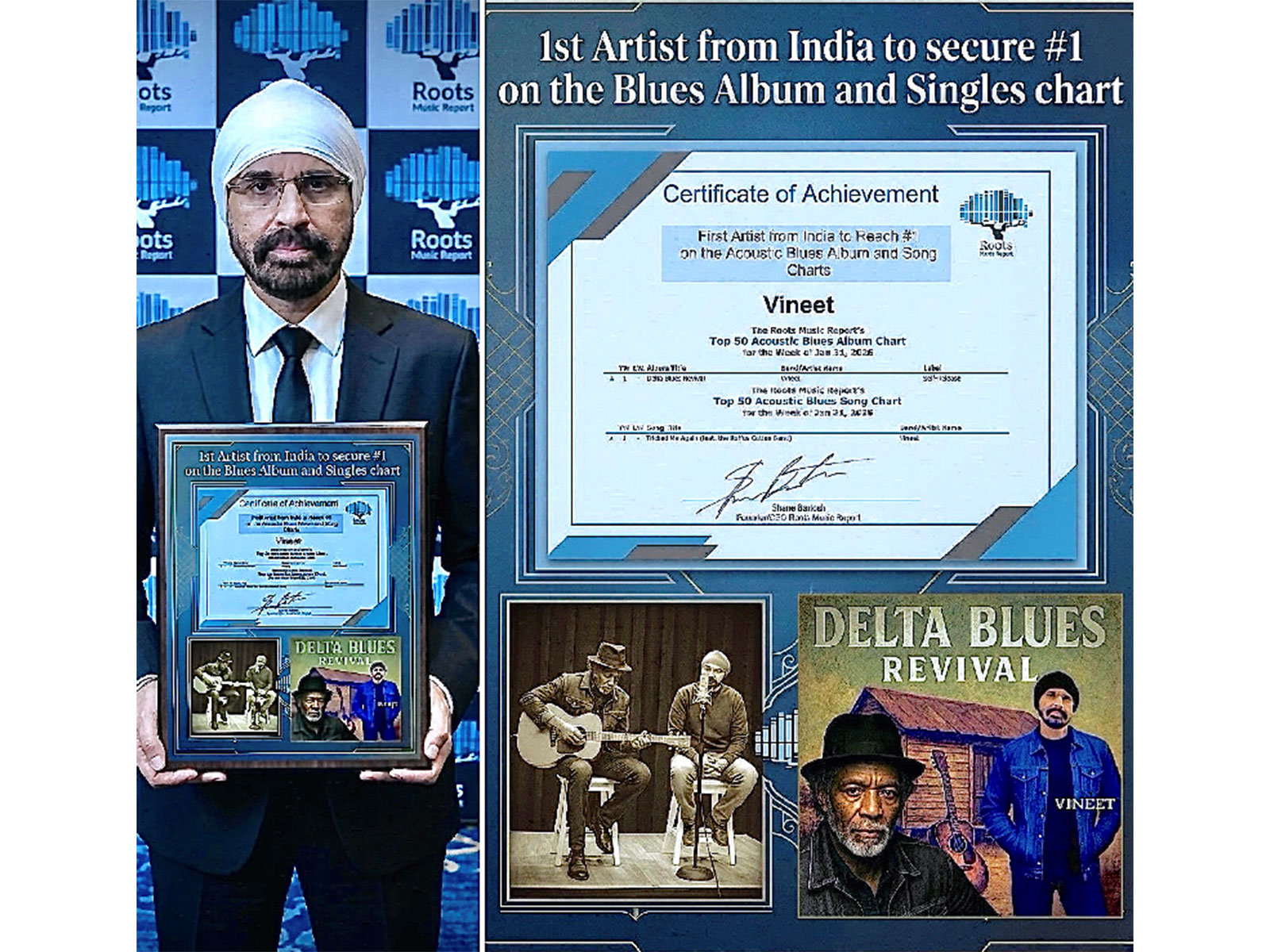 Vineet Singh Hukmani Makes History as the 'First Indian Artist to Top Global Blues Album and Song Charts'