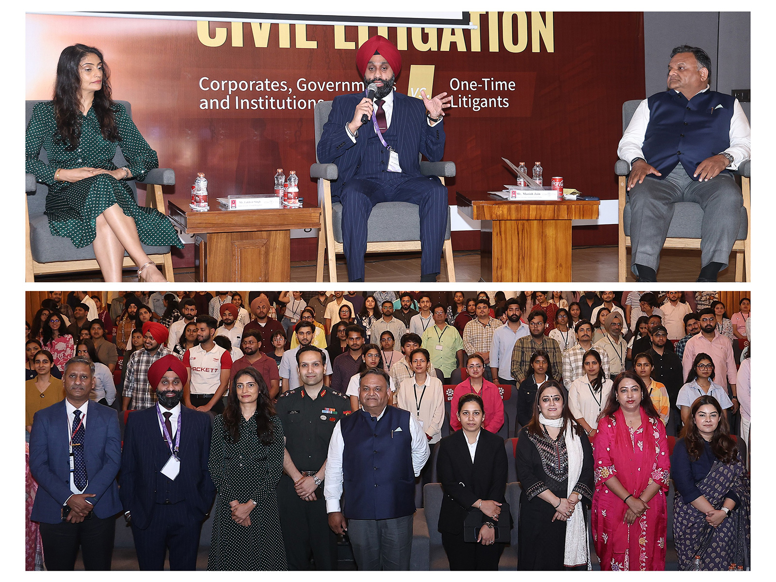 Prominent International lawyers, solicitors, arbitrators & legal luminaries speaking during 'Rise of the Powerful Repeat Player in Civil Litigation' Panel discussion at Chandigarh University