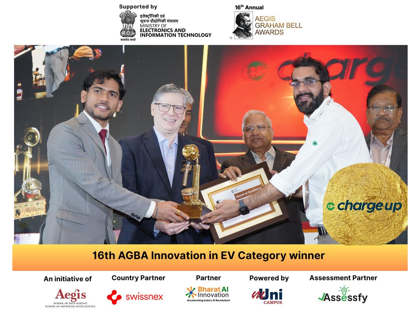 Chargeup Wins Prestigious Aegis Graham Bell Award for AI driven Innovation in EV