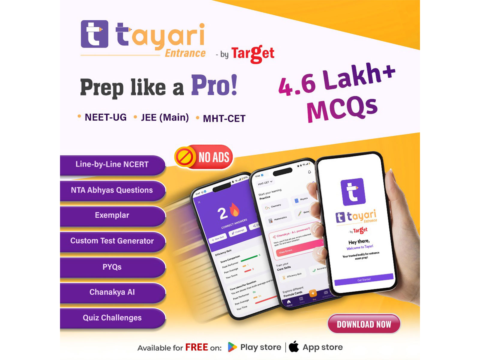 Tayari Entrance App by Target Learning Ventures, Now Launched for NEET, JEE, and MHT-CET Aspirants, Helps them Prep like a Pro