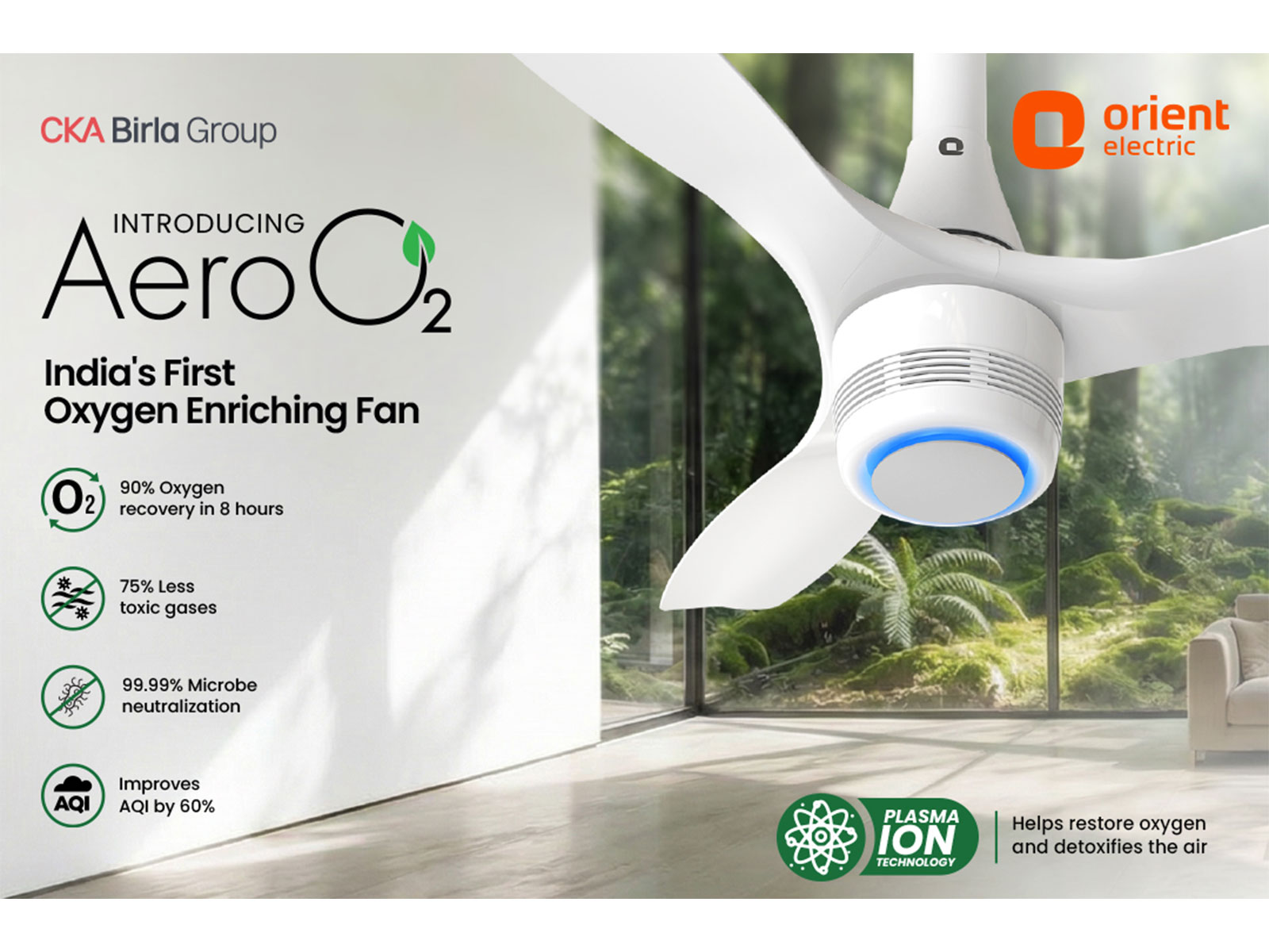 Orient Electric launches India's first oxygen-enriching fan Aero O2