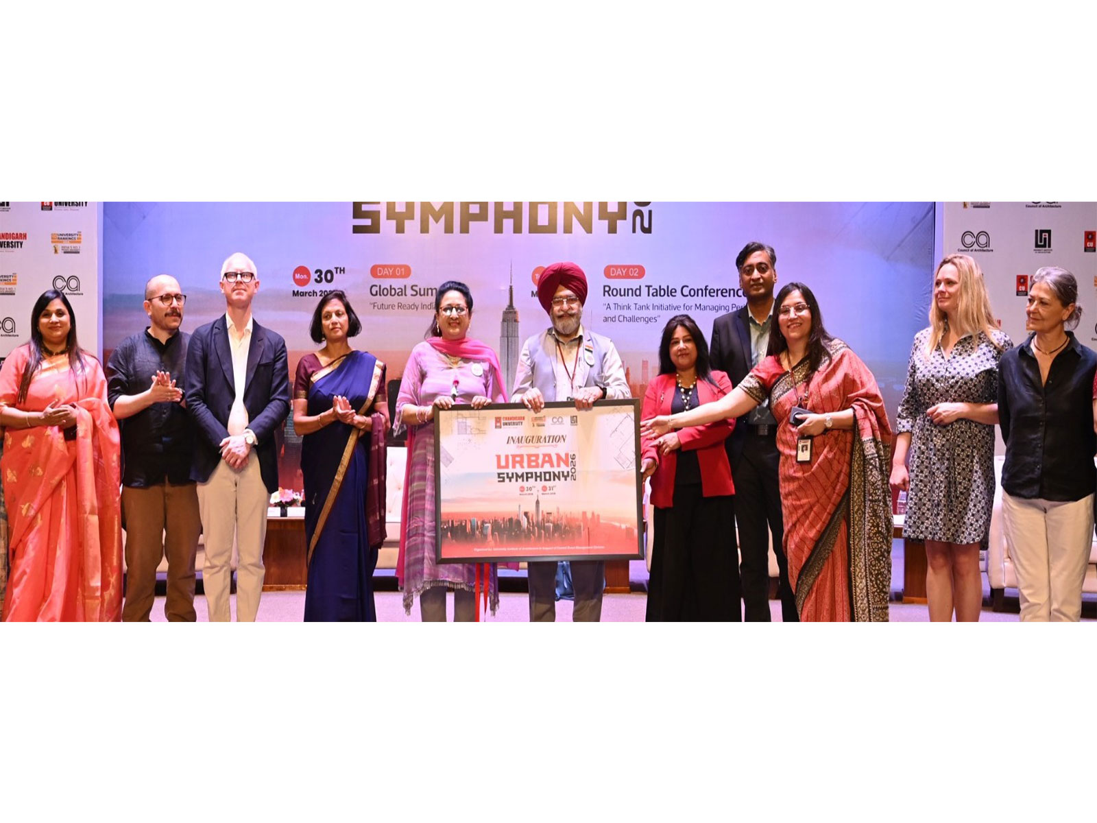 Chandigarh University Higher Management along with delegates from India and abroad inaugurating Urban Symphony 2026' Showcasing Innovative Strategies for Future-Ready India @2047