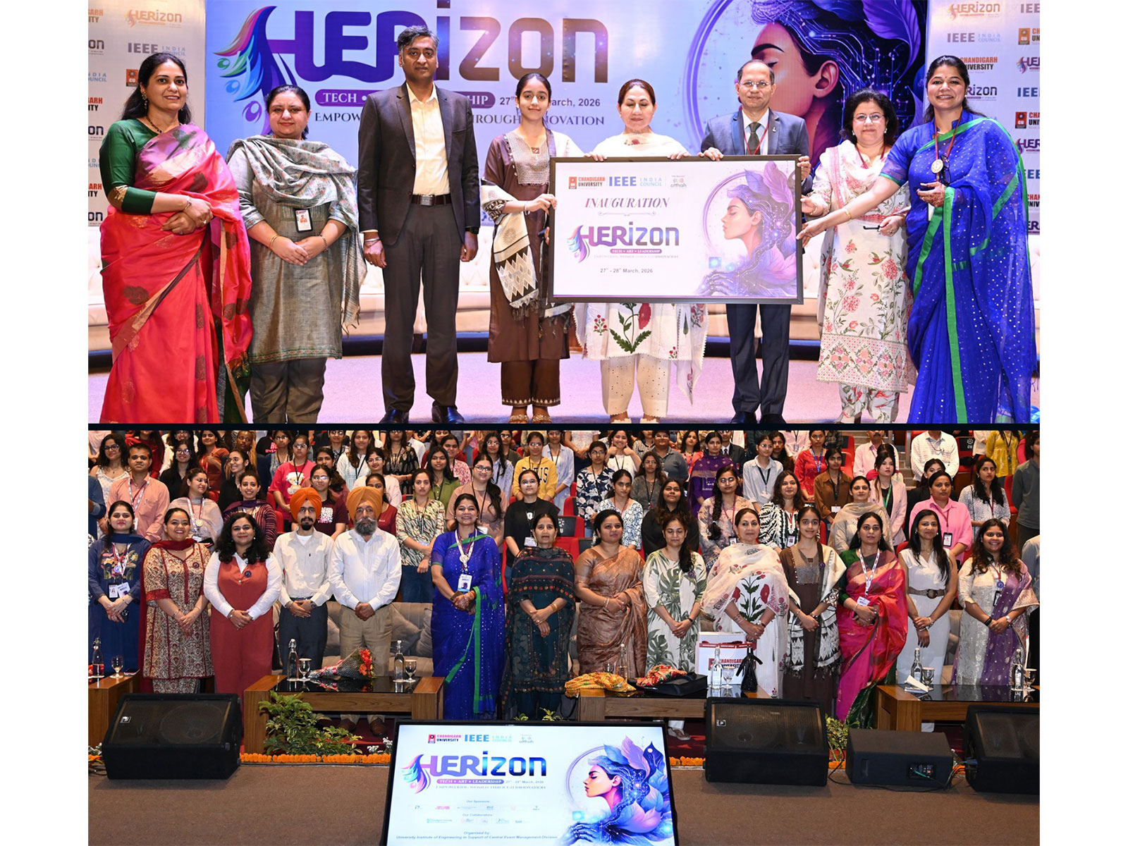 Chandigarh University Officials along with guests during the launch of 'Women Only Fest' HERizon 1.0 at Chandigarh University