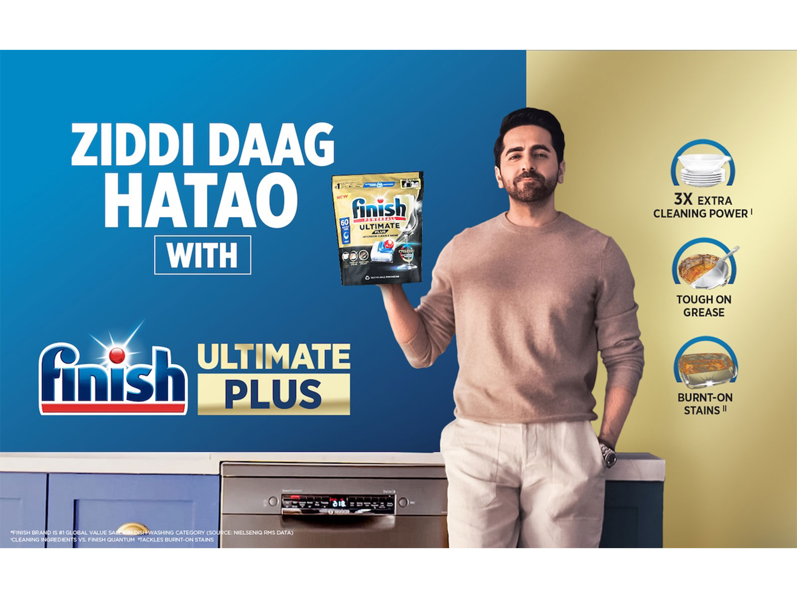 Finish Announces Bollywood Star Ayushmann Khurrana as Brand Ambassador, Launches Campaign to show India the Right Way to Dishwash