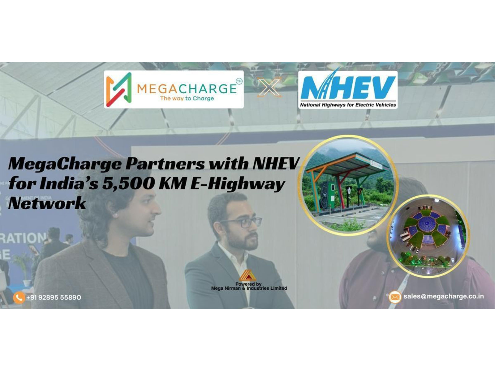 MegaCharge Partners with National Highways for Electric Vehicles (NHEV) for India's 5,500 km E-Highway Network