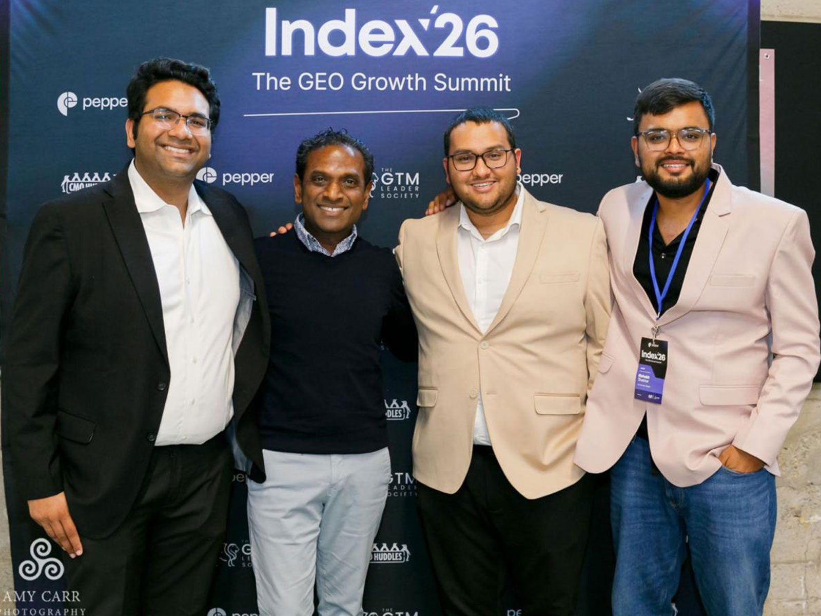(L- R) Anirudh Singla, Co - founder and CEO of Pepper, Vamshi Sriperumbudur, Former Palo Alto Networks SASE CMO, Kishan Panpalia, Founding Team of Pepper & Rishabh Shekhar, Co-founder and COO of Pepper