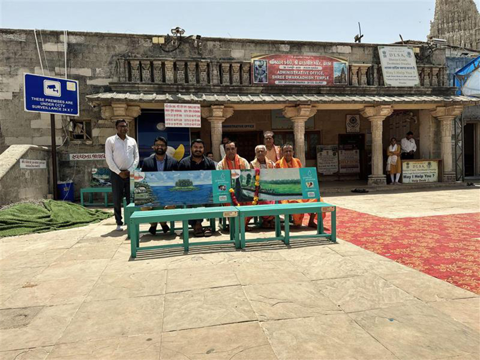 As part of the Greener Promise campaign, Bisleri has installed benches made from recycled plastic at the Dwarkadhish Temple