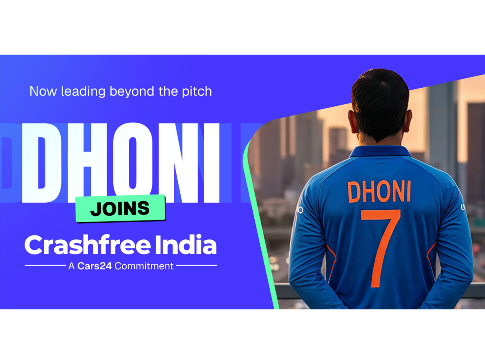 MS Dhoni joins Cars24's Crashfree India to drive a nationwide shift towards safer roads