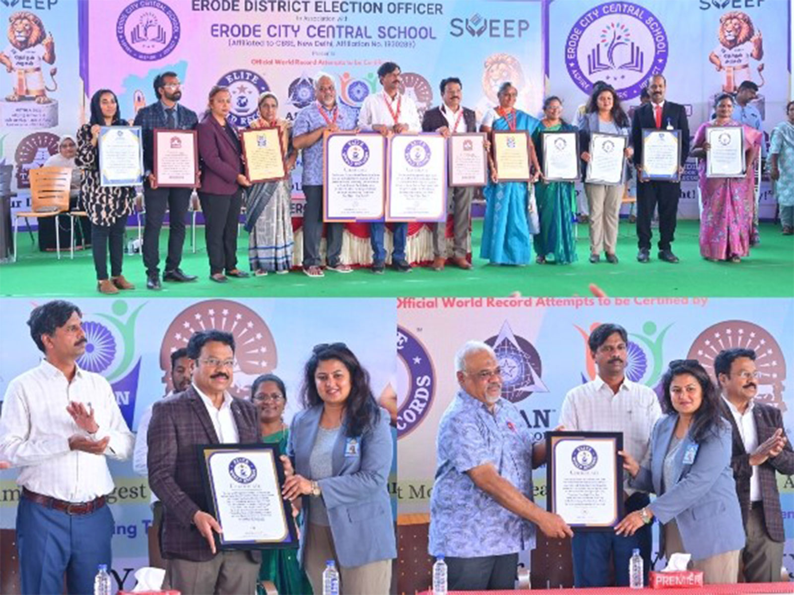 Erode City Central School Scripts History with Twin Elite World Records to Champion Voter Awareness