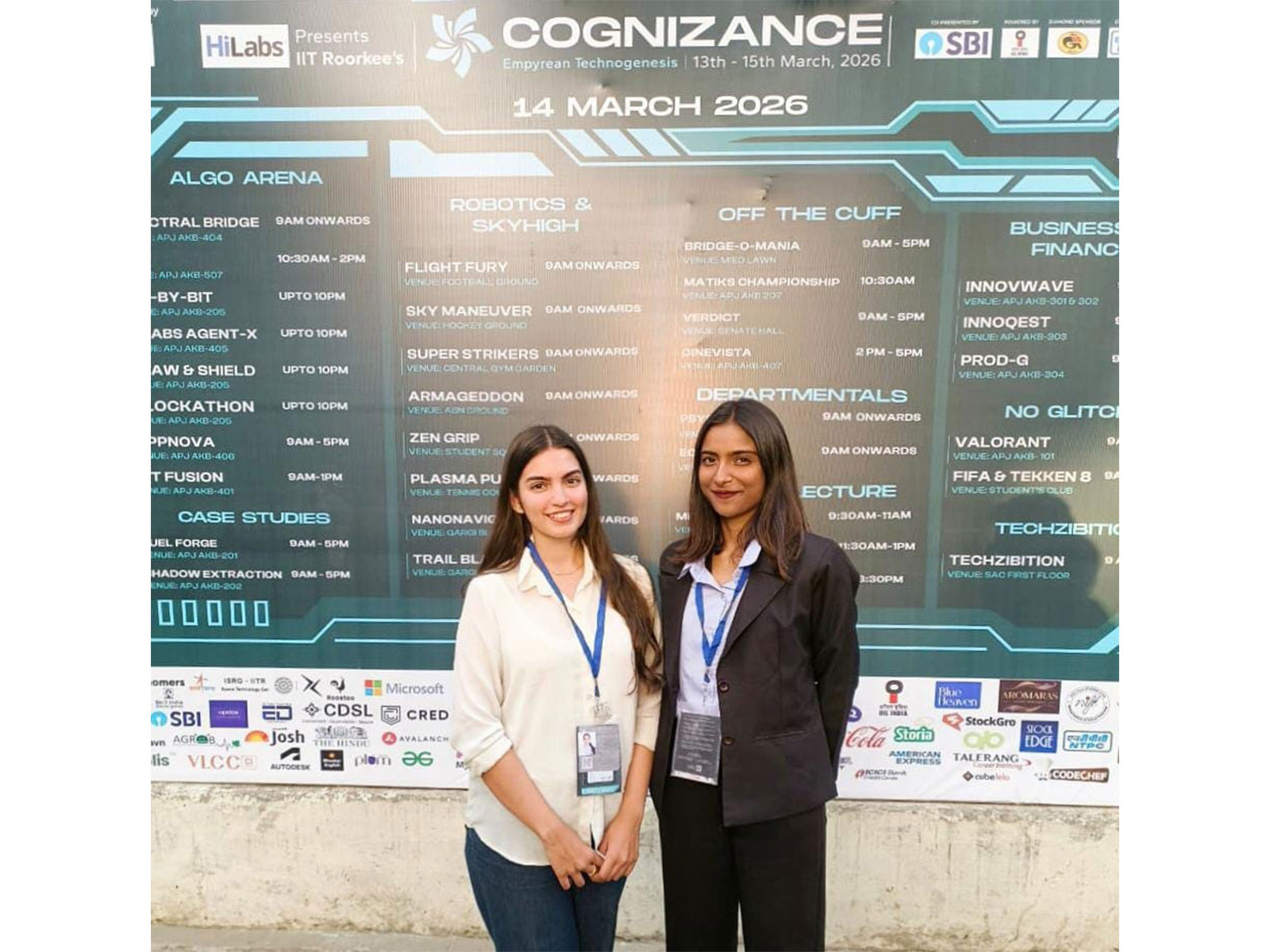 Rahat Shuja and Khushi Kumari of Galgotias University, winners of the Verdict National Debate Competition at Cognizance 2026, IIT Roorkee