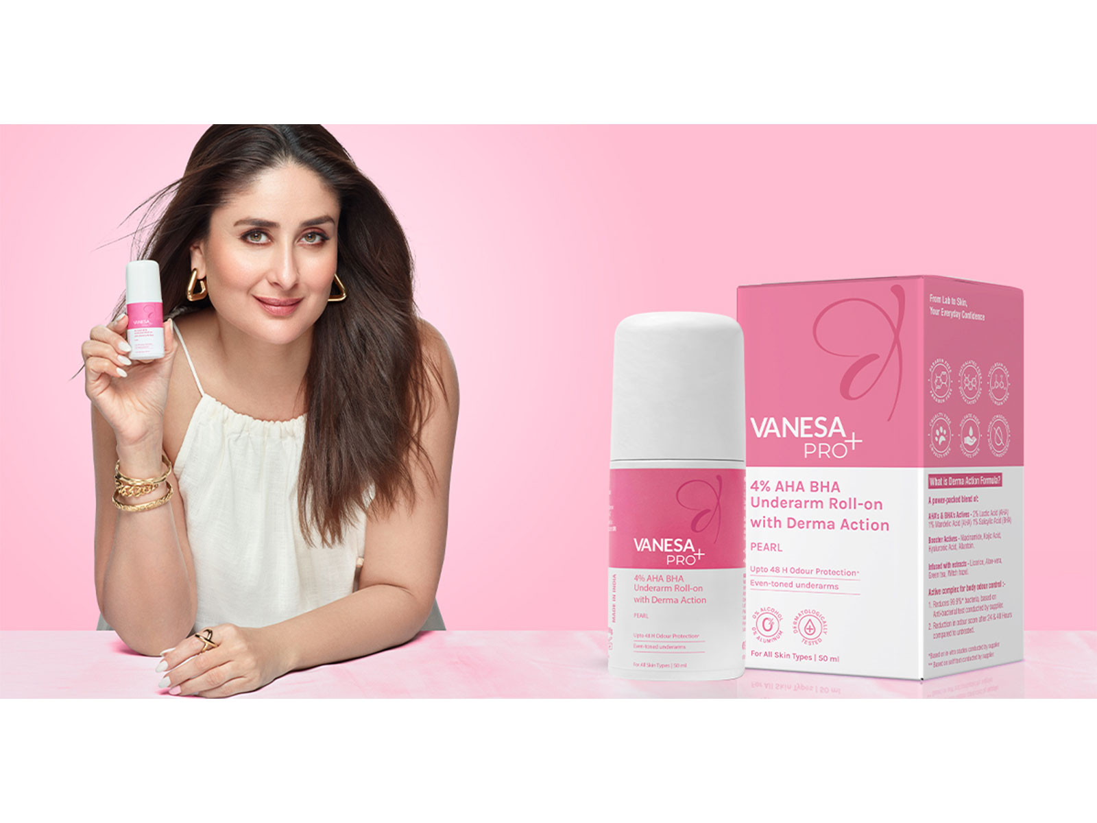 Vanesa Enters into the Derma-care Category with Kareena Kapoor Khan's Trust for the Brand's New "Pro+ Underarm Roll-ons"