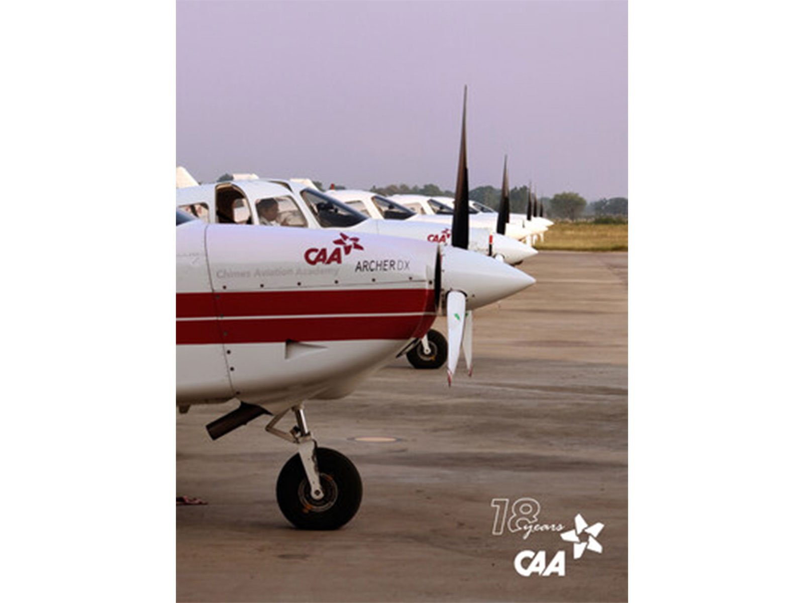 Chimes Aviation Academy's training fleet at Neemuch Airfield, Madhya Pradesh