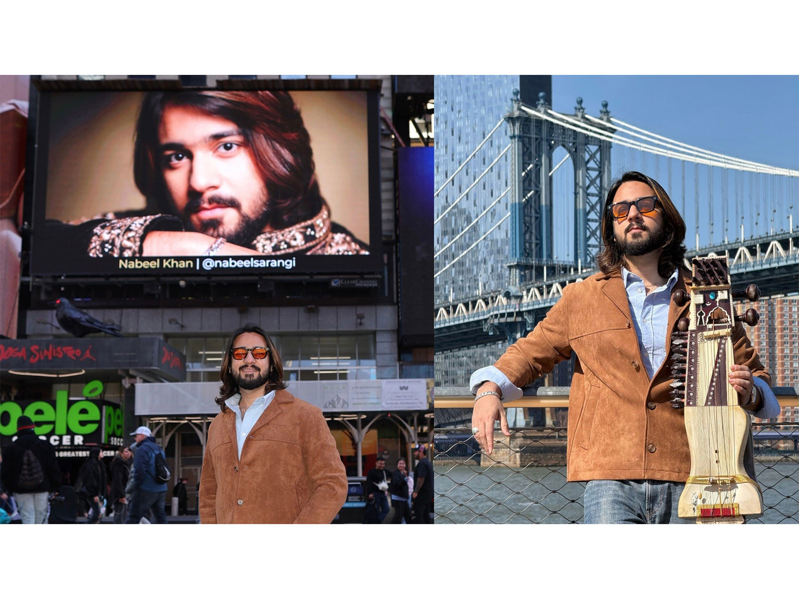 Nabeel Khan Becomes the First Sarangi Maestro Featured on Times Square Billboard in New York City