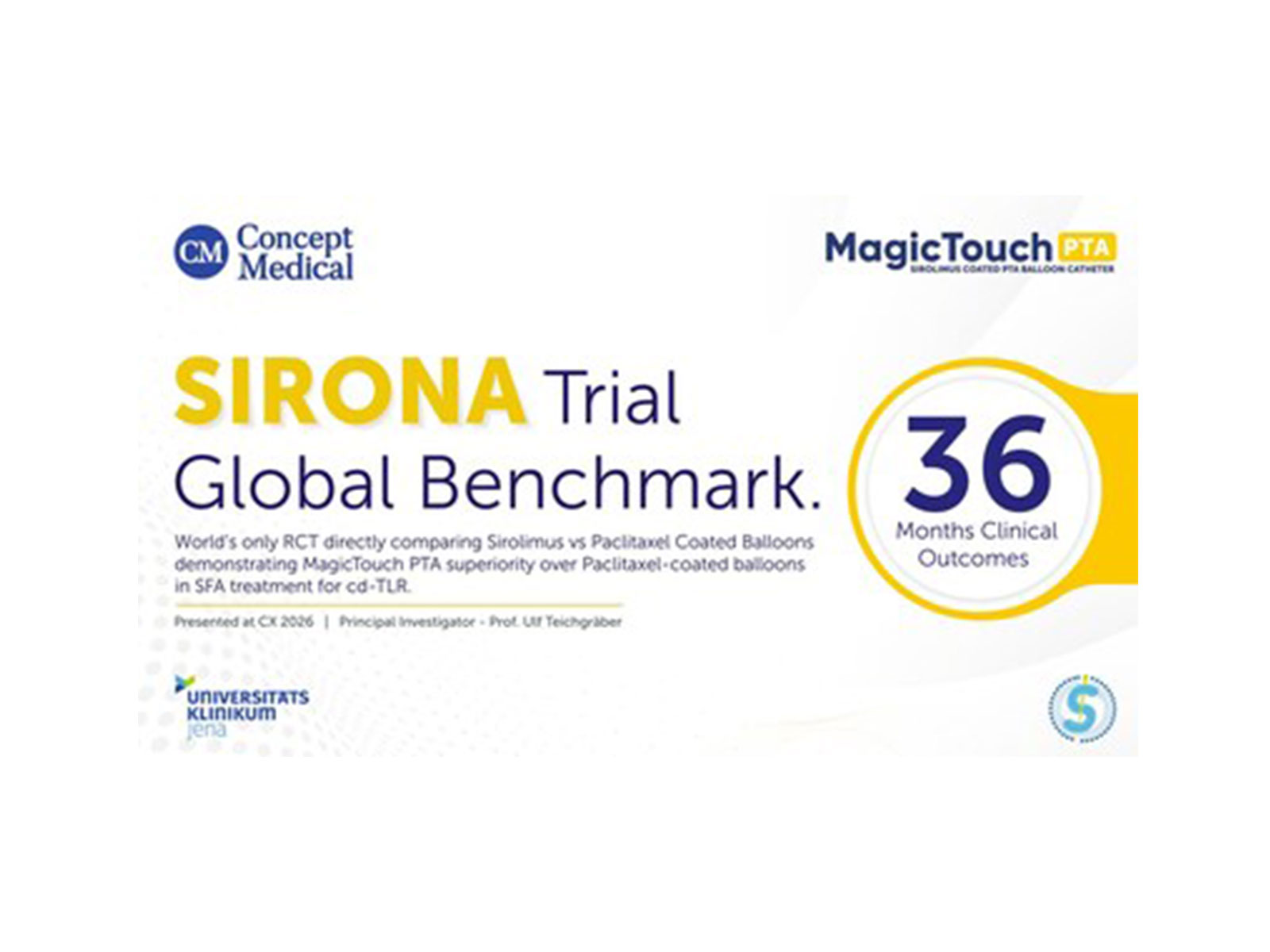 Preliminary 3-Year SIRONA Data Presented at CX-2026 Demonstrates Durable Freedom from Reintervention with MagicTouch PTA in Femoropopliteal Disease