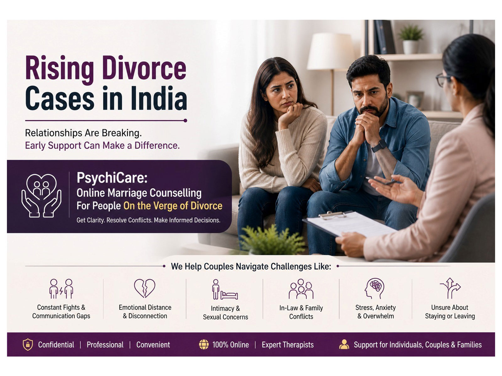 Rising Divorce Cases in India Highlight Need for Early Counselling, Says PsychiCare Founder Aakansha Kapoor
