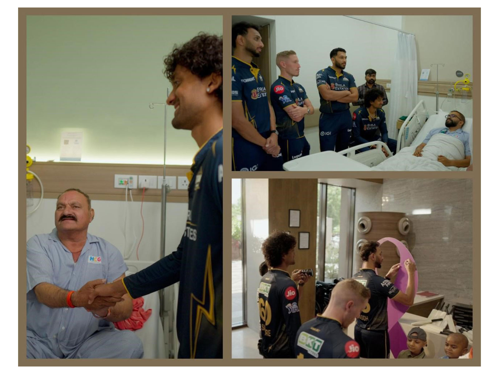 Champions on the field, supporters at heart. Standing together with cancer patients at HCG - because every moment of encouragement counts
