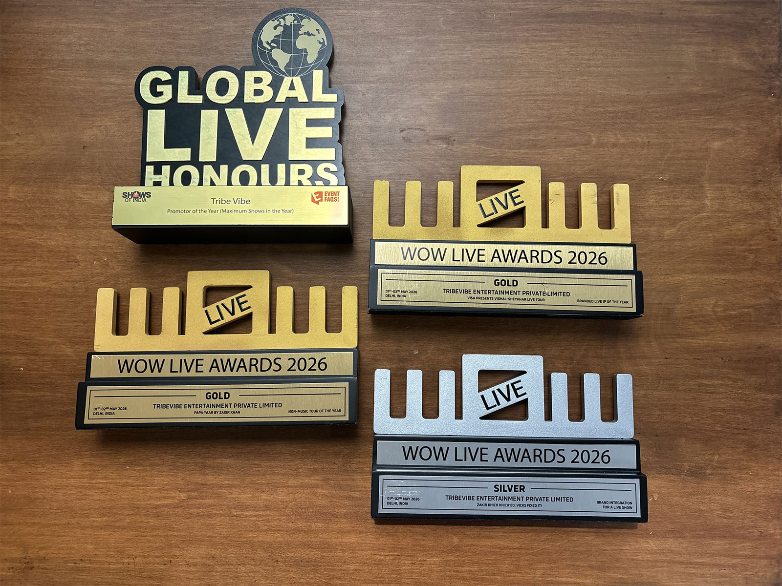TribeVibe Entertainment sweeps WOW Awards 2026 with five wins, cementing its position as a defining force in India's live entertainment landscape