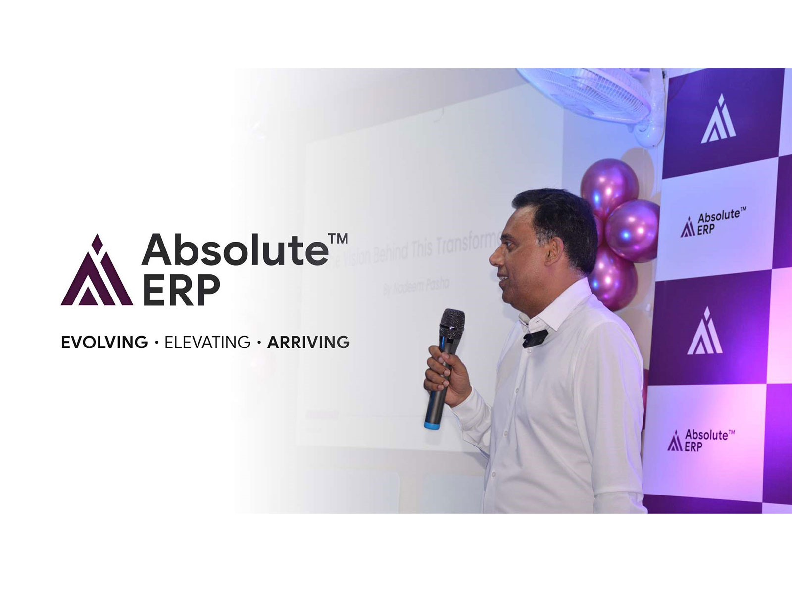 Nadeem Pasha, CEO, Launches New Logo of Absolute ERP