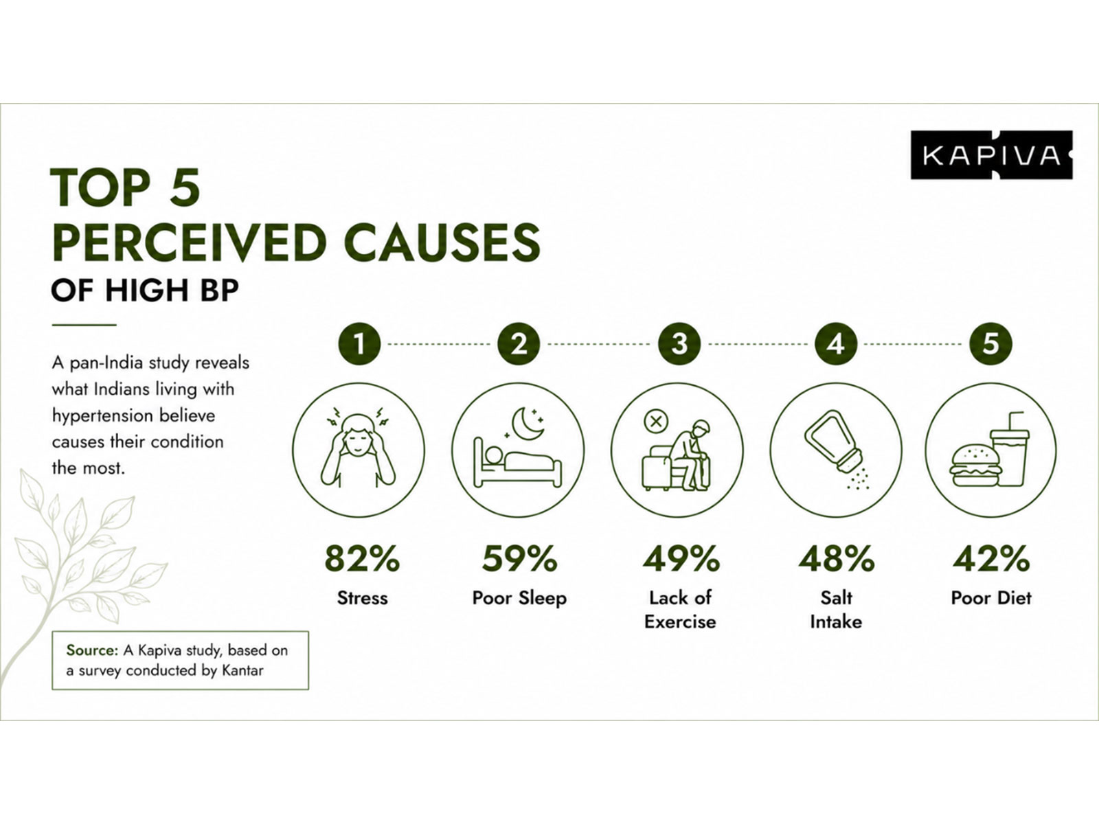 Infographic - Top 5 perceived caused for high BP