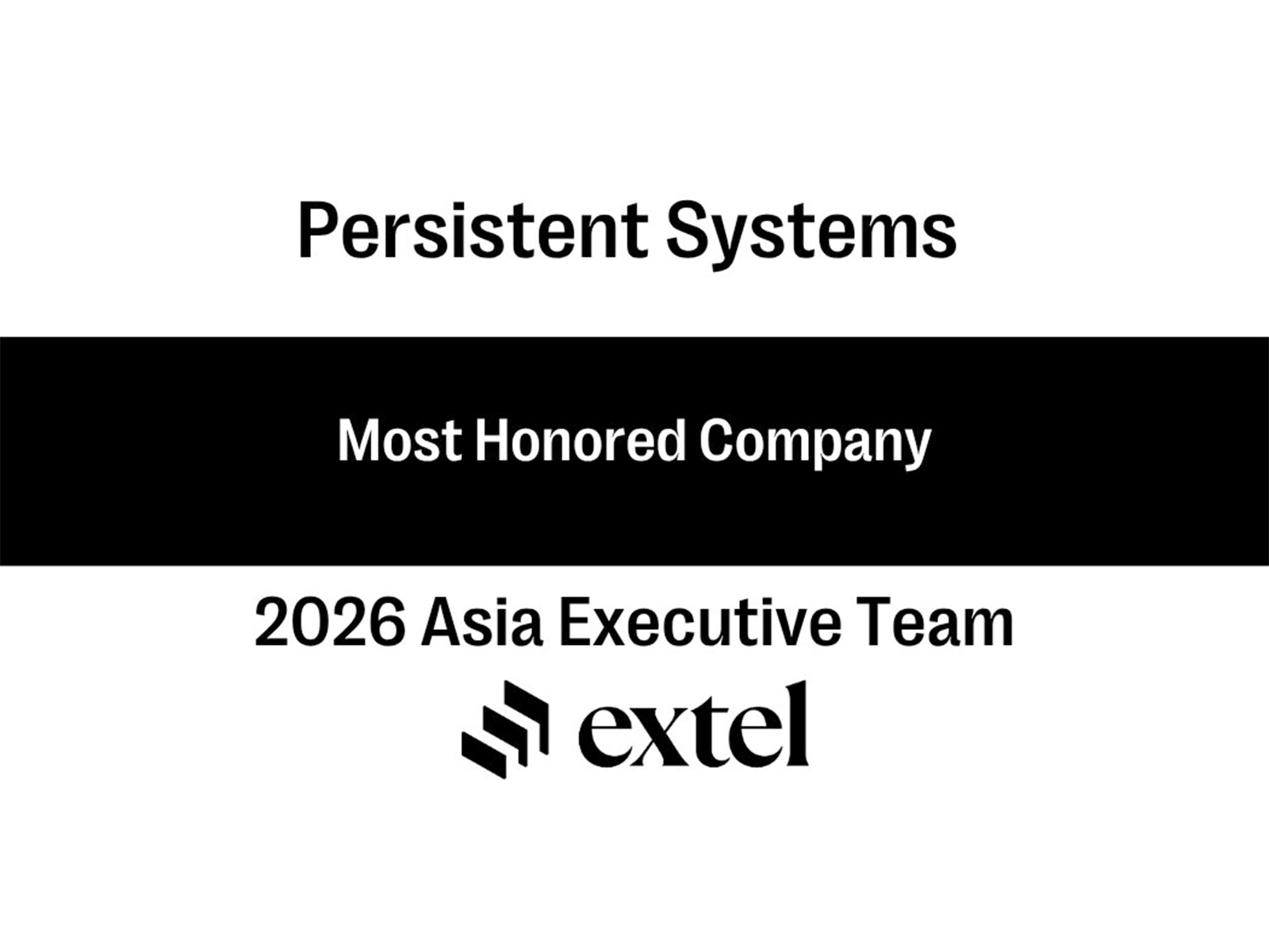 Persistent Earns Top Honors for the Third Consecutive Year in Extel's 2026 Asia Executive Team Survey