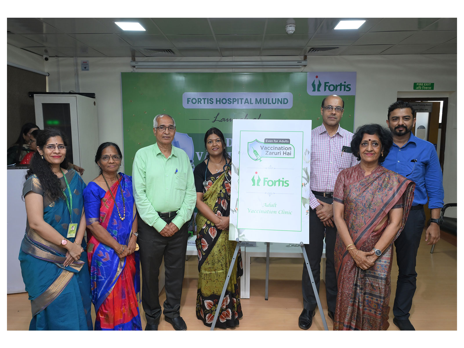 Adult Vaccination Clinic inaugurated at Fortis Hospital Mulund by (L-R) Dr S Amey, chief guest Padma Shri Dr Himmatrao Bawaskar, Dr K Sabnis, Dr V Beri, Dr S Narayani and Dr S Gore