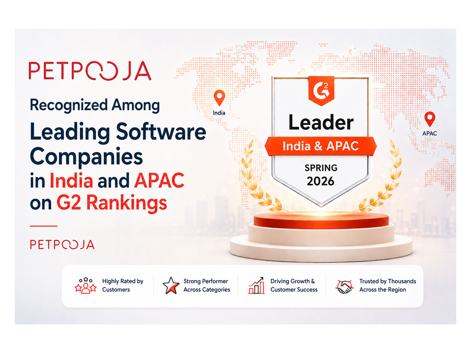 Petpooja Recognized Among Leading Software Companies in India and APAC on G2 Rankings