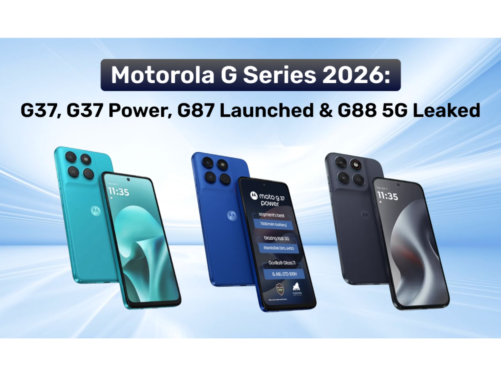 Motorola G Series 2026: G37, G37 Power, G87 Launched and G88 5G Leaked