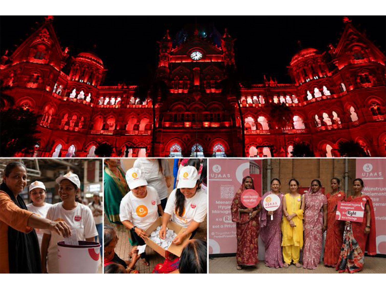 CSMT lights up red as Ujaas drives conversations on menstrual dignity, awareness and period equity on World Menstrual Hygiene day 2026