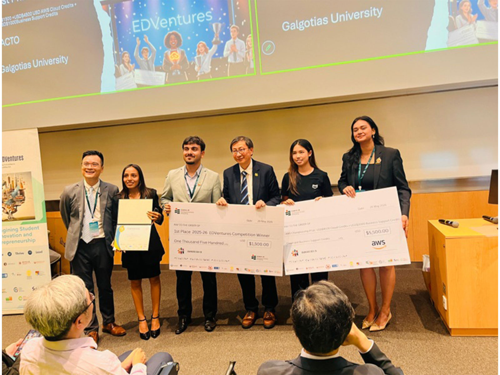 Project TACTO won the Top Prize, the AWS Championship Prize at EDVentures 2026, receiving total prize money and support worth USD 7,000
