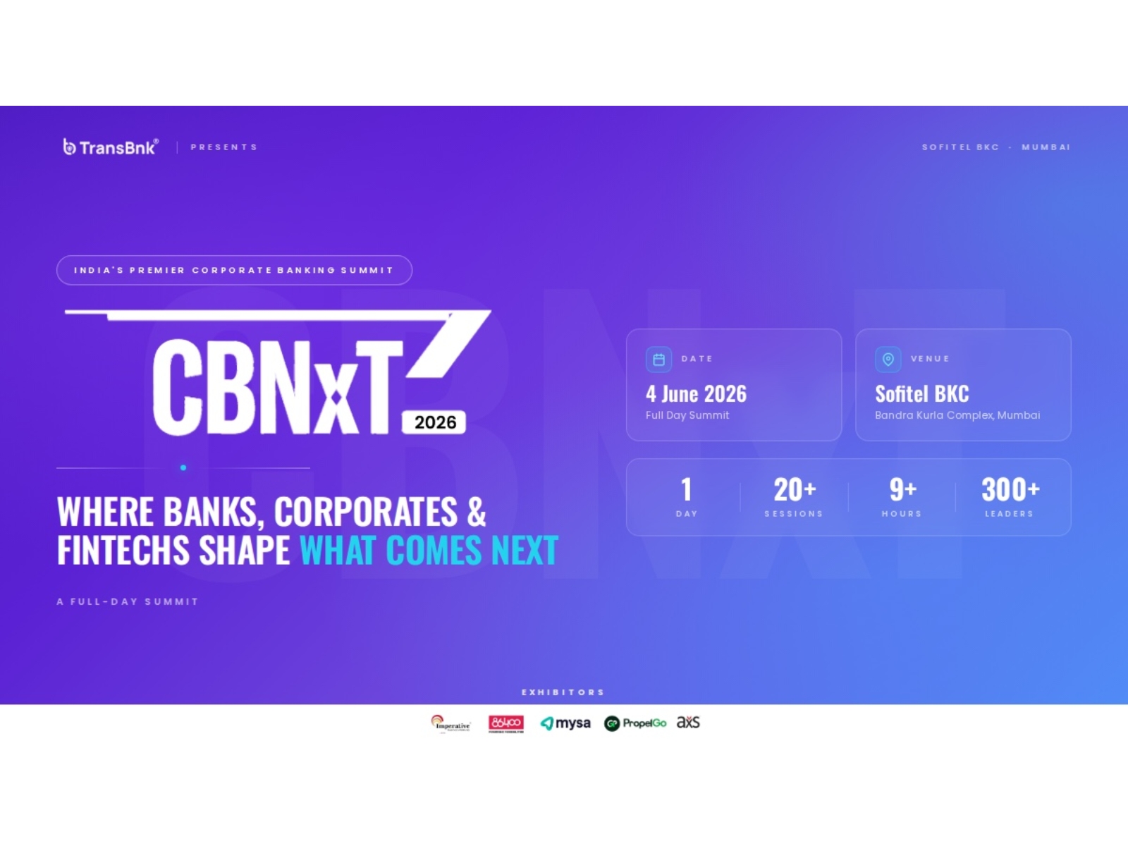The flagship TransBnk event will bring together industry experts to discuss the future of corporate banking and enterprise financial operations