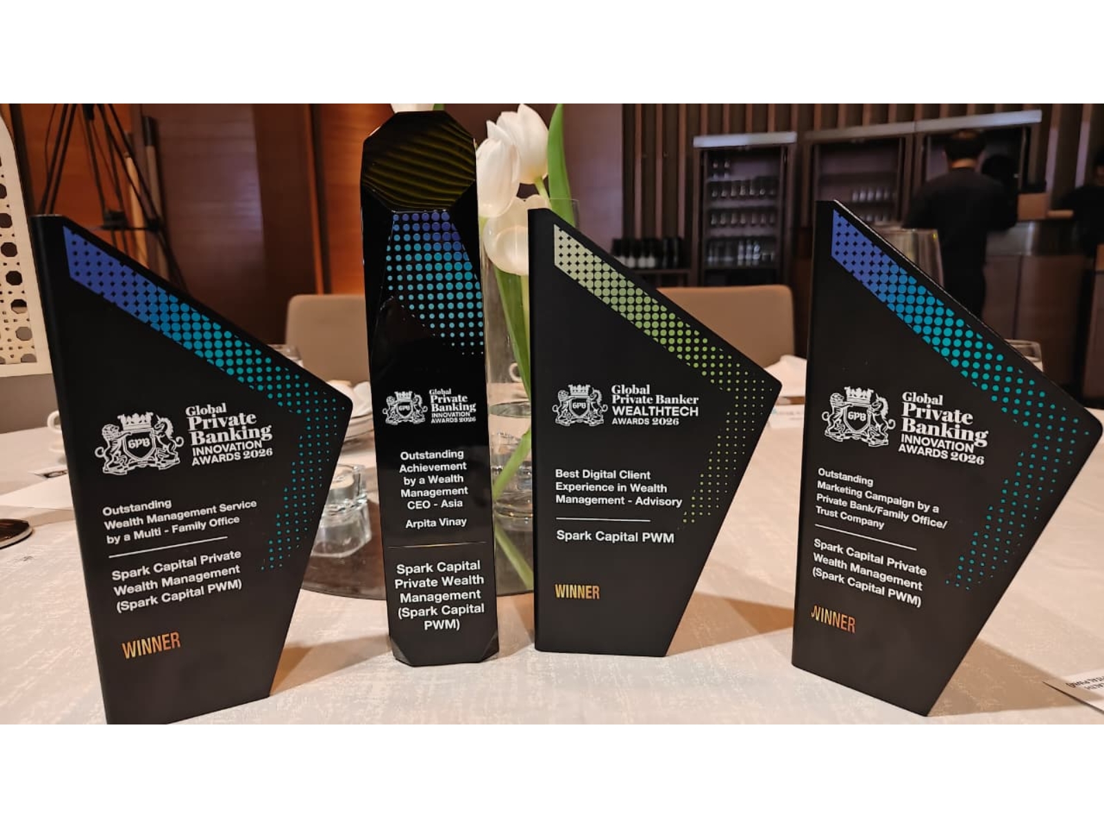 Spark Capital PWM Wins Three Global Private Banking Innovation Awards 2026; Arpita Vinay Named Asia's Outstanding Wealth Management CEO