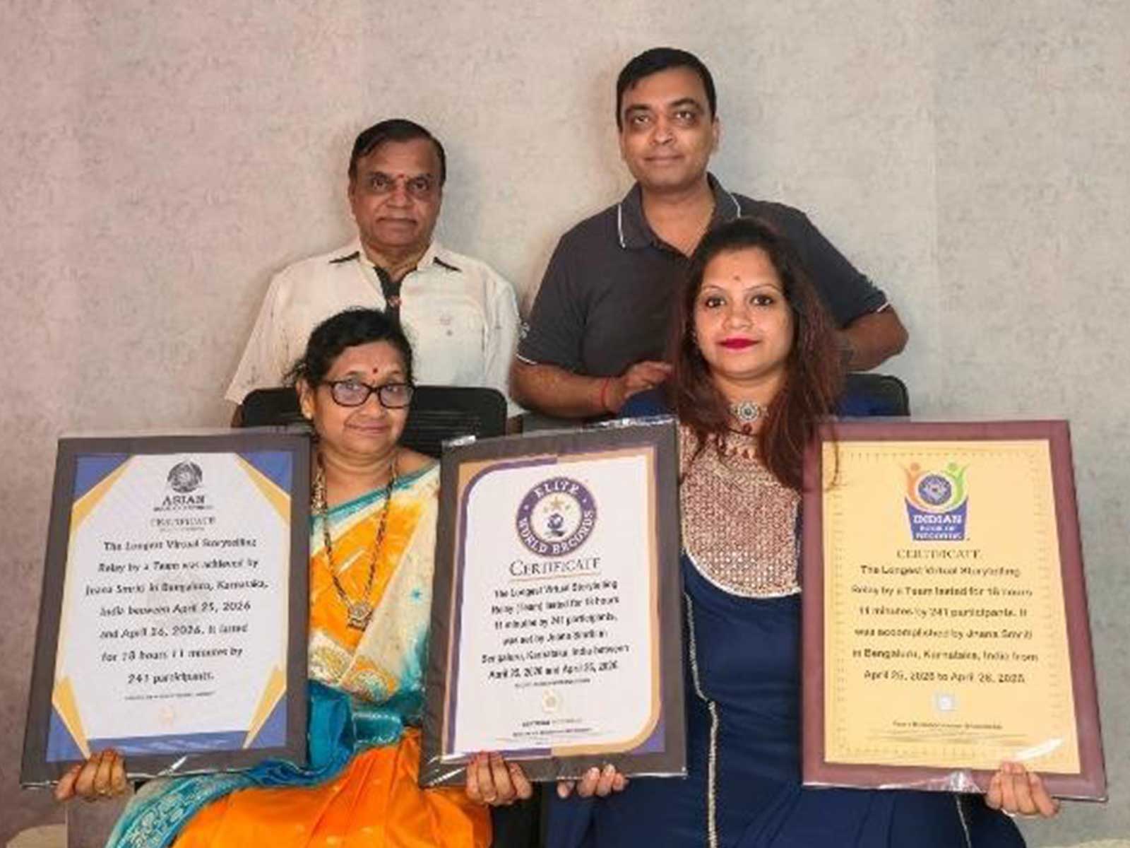 Jnana Smriti Creates Elite World Records with 18-Hour Virtual Storytelling Marathon Across Nine Nations
