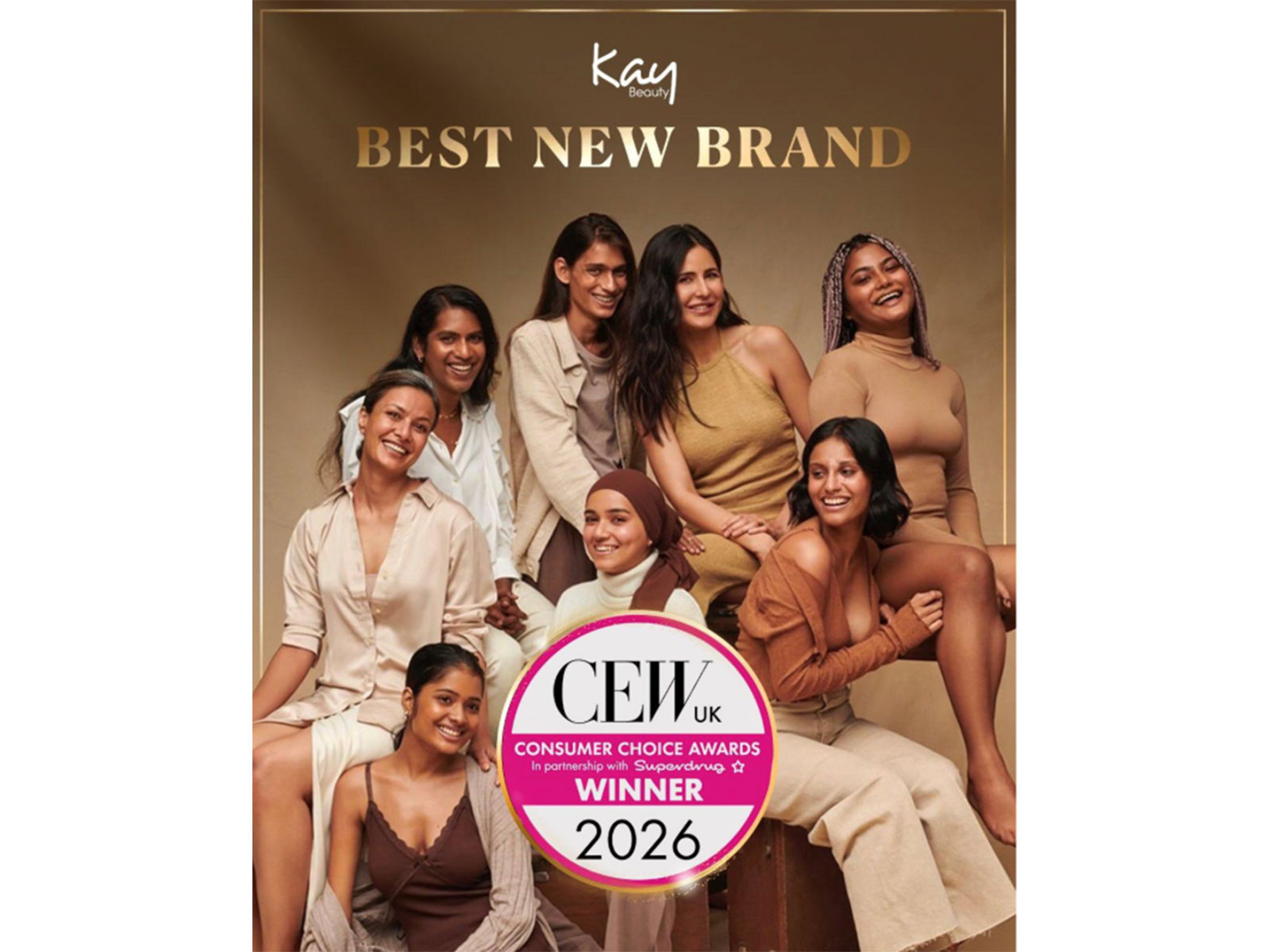 The 'Best New Brand' honour in the Consumer Choice category celebrates Kay Beauty's effortless rise from a homegrown success story to an emerging global beauty name