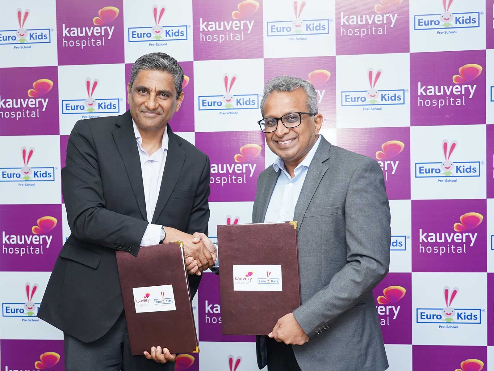 (L-R) Mr KVS Seshasai, CEO, Pre-K Division, Lighthouse Learning Group and Dr Aravindan Selvaraj Co-Founder and Executive Director Kauvery Group of Hospitals