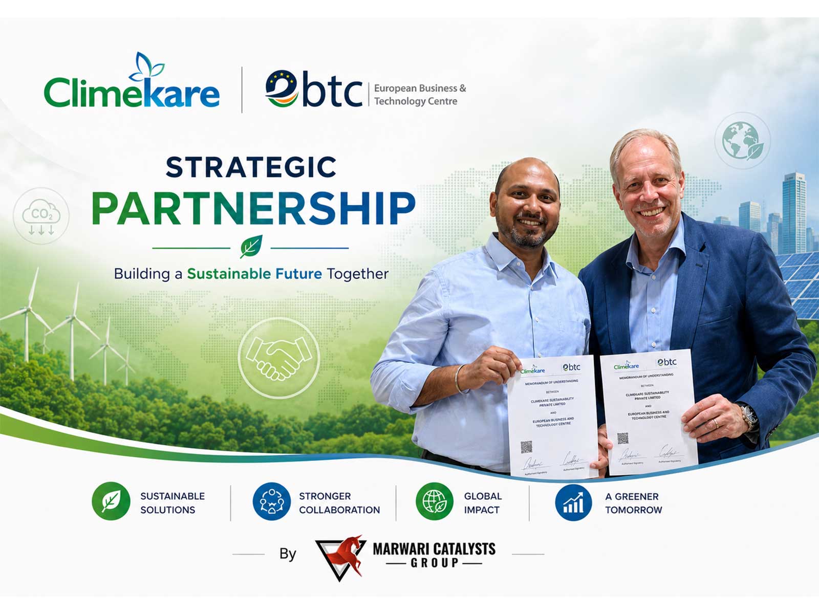 Climekare Sustainability Private Limited Signs Strategic MoU with European Business and Technology Centre to Accelerate India's Low-Carbon Transition