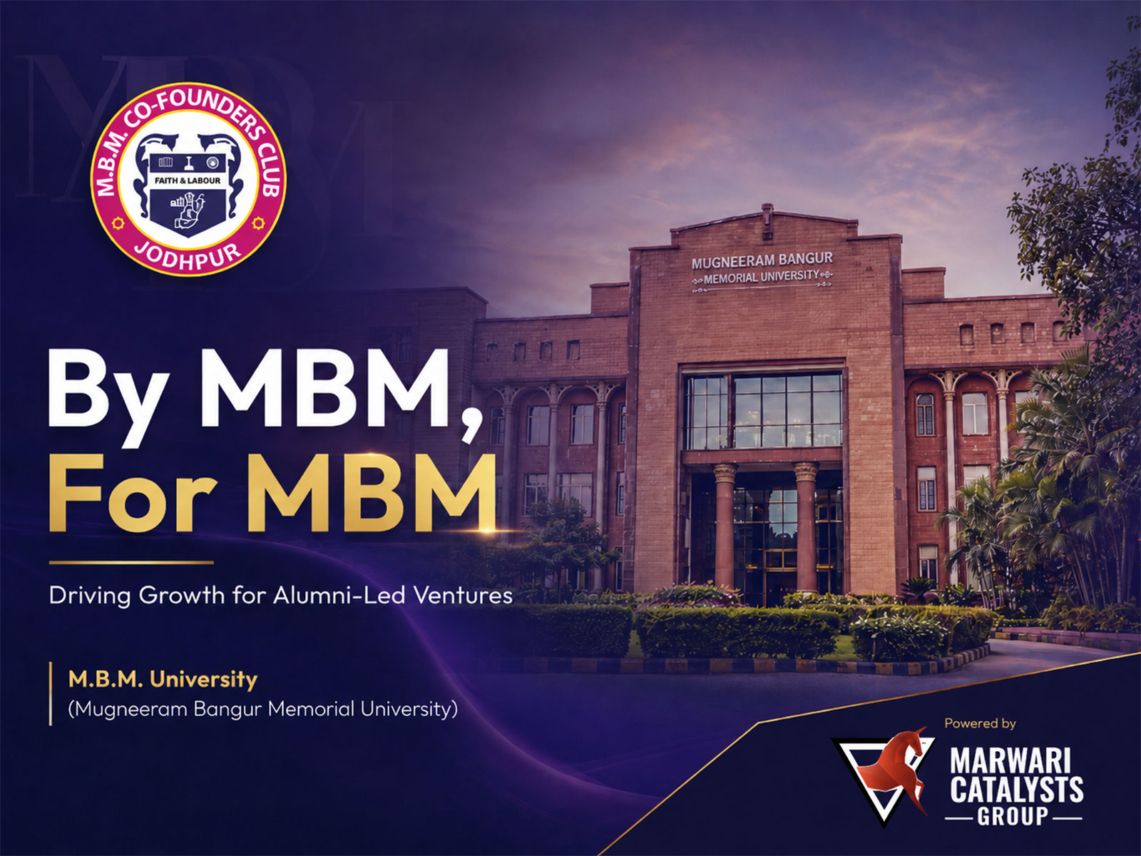 MBM Co-founders Club by Marwari Catalysts Group Selects First Three Startups, Next Batch to Open Soon