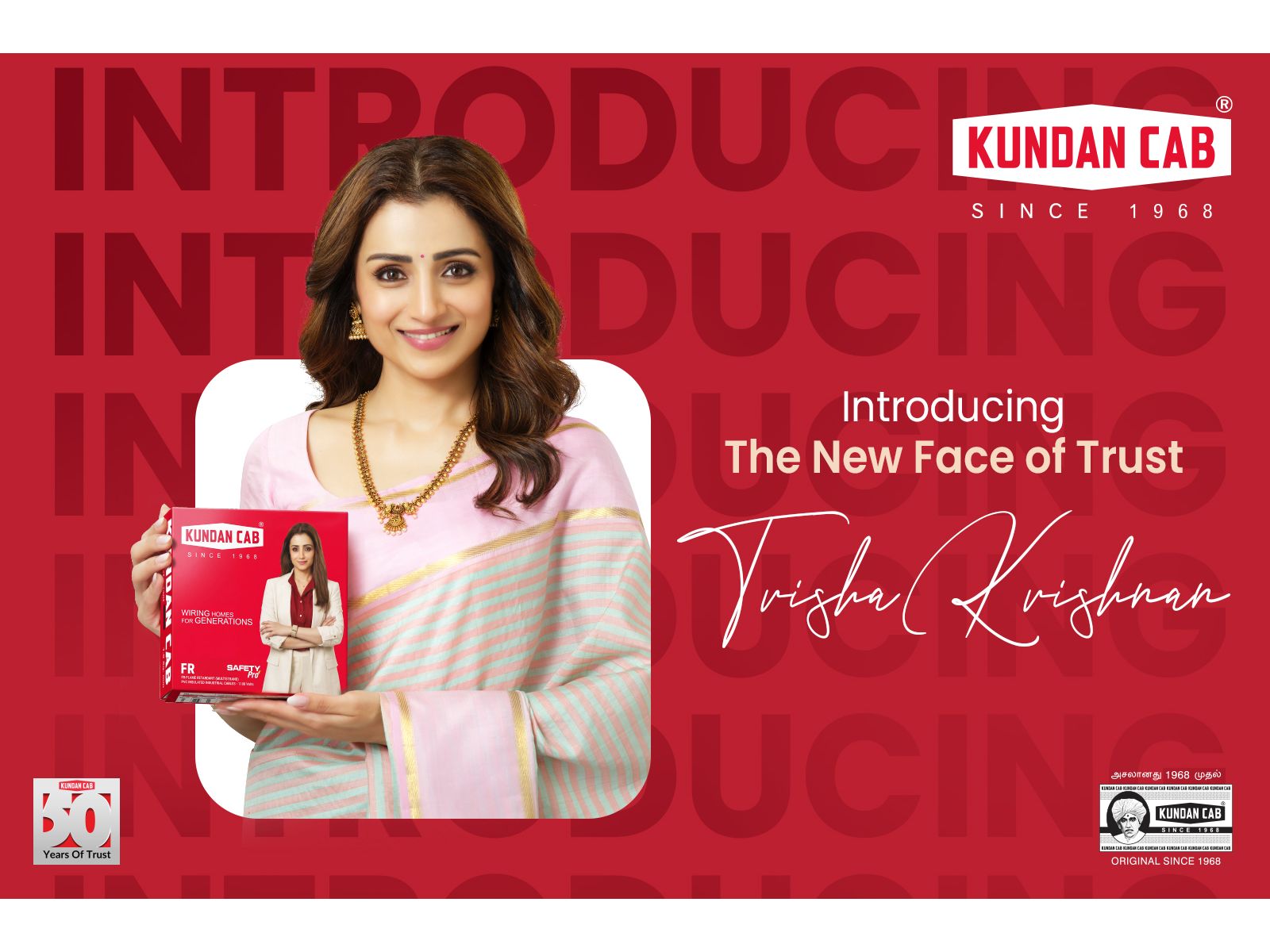 When Legacy meets legacy: Kundan Cab Welcomes Trisha Krishnan as Brand Ambassador