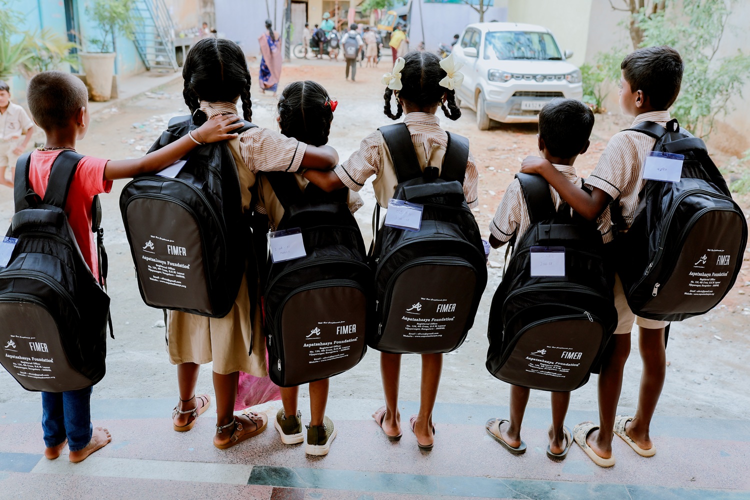 School Kit Distribution by FIMER India as part of its CSR initiative with Aapat-Sahaaya Foundation.