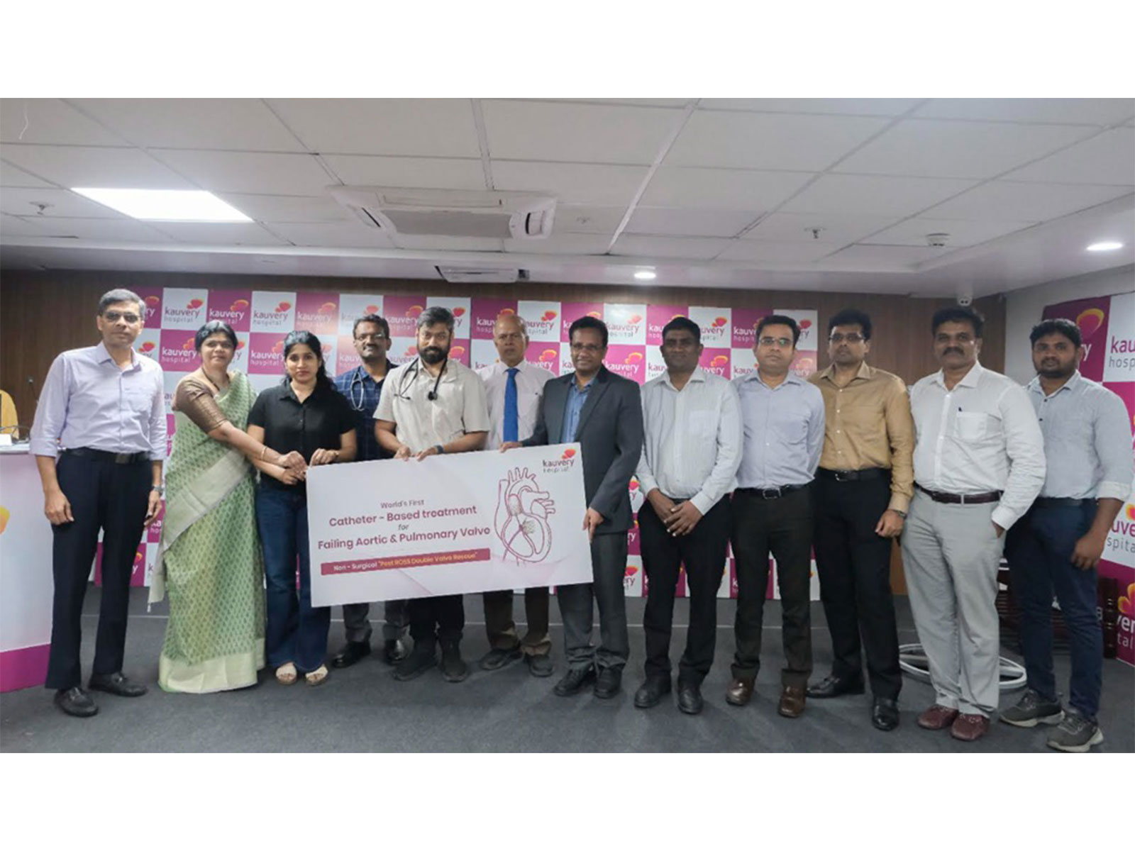 Kauvery Hospital Alwarpet Performs World's First Catheter-Based Treatment for Two Failing Heart Valves in a Man Aged 58 in Hybrid Cath Lab