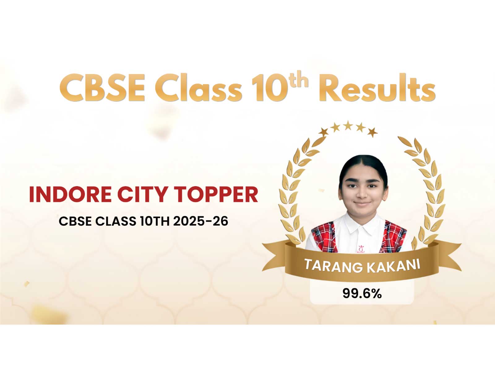 Best School in Indore for a Reason - QCI's Class 10th Student Tops Indore City with 99.6%