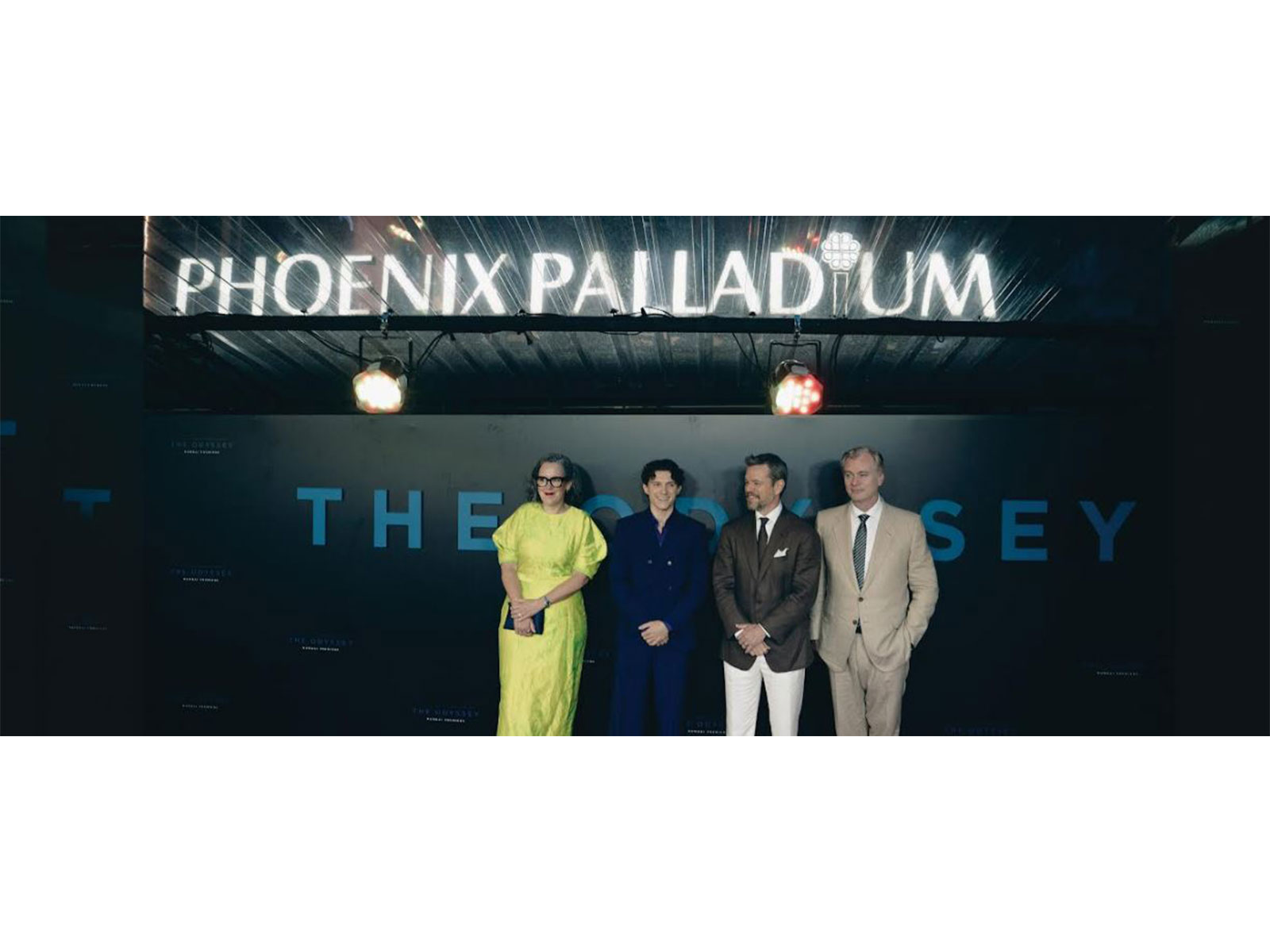  Emma Thomas, Tom Holland, Matt Damon and Christopher Nolan at PVR ICON, Phoenix Palladium
