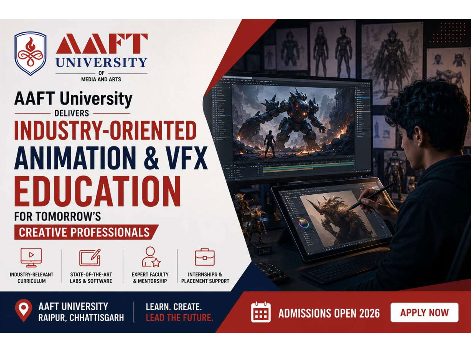AAFT University Raipur Delivers Industry-Oriented Animation and VFX Education for Tomorrow's Creative Professionals