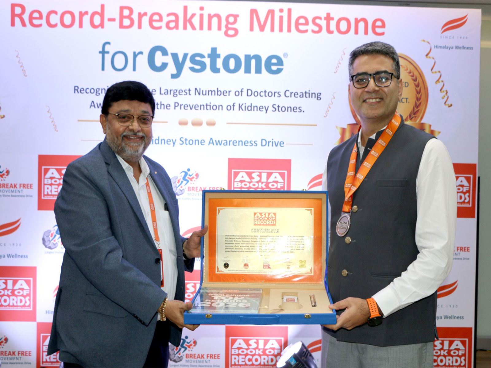 Himalaya's Cystone Break Free Movement earns Asia Book of Records recognition for uniting 8,248 doctors nationwide.