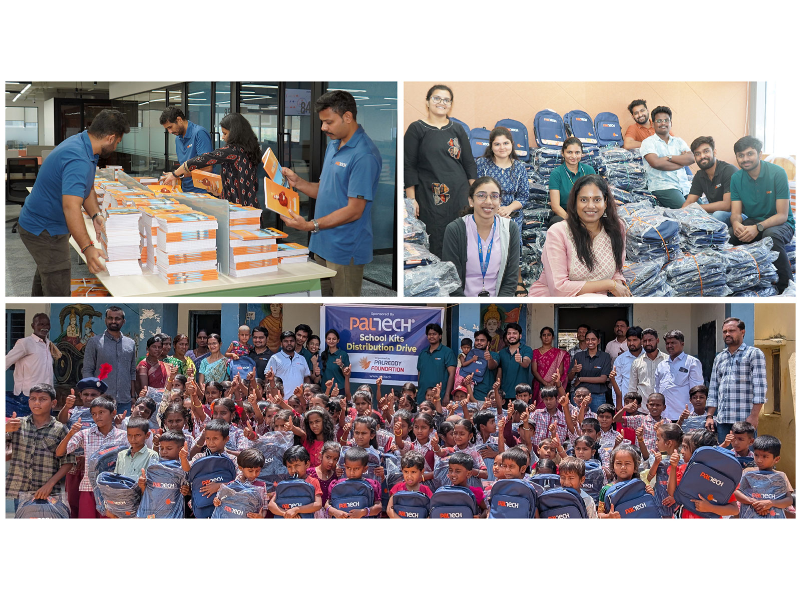 PalTech employees came together to pack 1,000 school kits with essential learning materials, supporting students from underserved schools in and around Hyderabad.